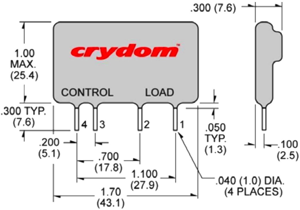ממסר מצב מוצק למעגל מודפס CRYDON SSR CMXE200D3